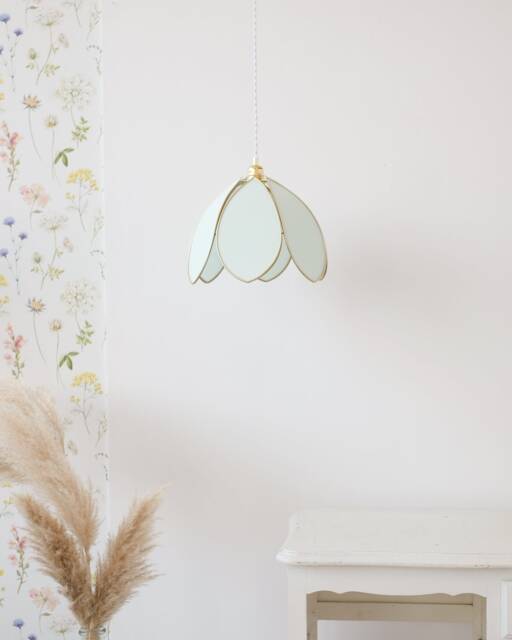 Simple Flower Pendant Light - Glacier & Gold - image 1