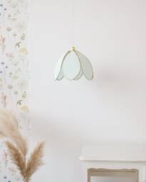 Simple Flower Pendant Light - Glacier & Gold - thumbnail 1