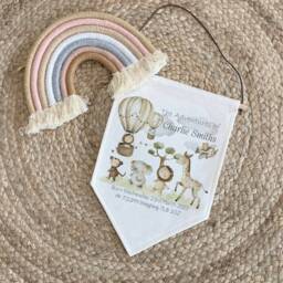 Personalised Safari Animal Baby Blanket Set, Custom Jungle Nursery Cushion - thumbnail 4