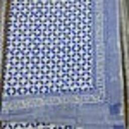 Blue Polka Dot Hand Block Print King Bed Sheet Cotton Bedding - thumbnail 2