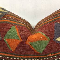 Vintage Turkish Kilim Pillow Cover, Handwoven Accent - 16x24 - thumbnail 2