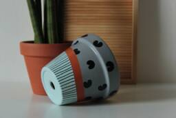 Hand Painted Terracotta Plant Pot For Houseplants - Customisable With Drainage & Saucers To Match Great Gift Idea - thumbnail 1