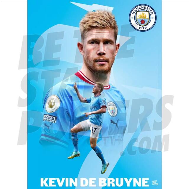 Manchester City Fc De Bruyne 22/23 Action Poster - Officially Licensed Product A4/A3 A2 + Framed Option - image 1