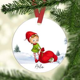 Personalised Elf Christmas Ornament Handmade Ceramic Holiday Decor - thumbnail 2