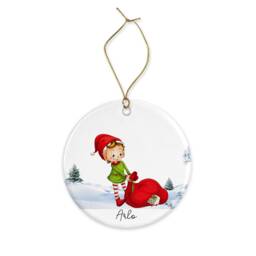 Personalised Elf Christmas Ornament Handmade Ceramic Holiday Decor - thumbnail 3