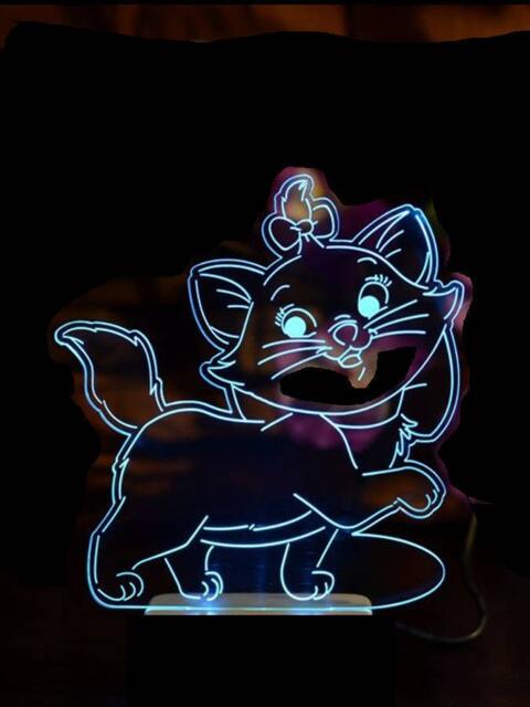Personalized Cat 3D Illusion Led Lamp, Bluetooth App Control - image 1