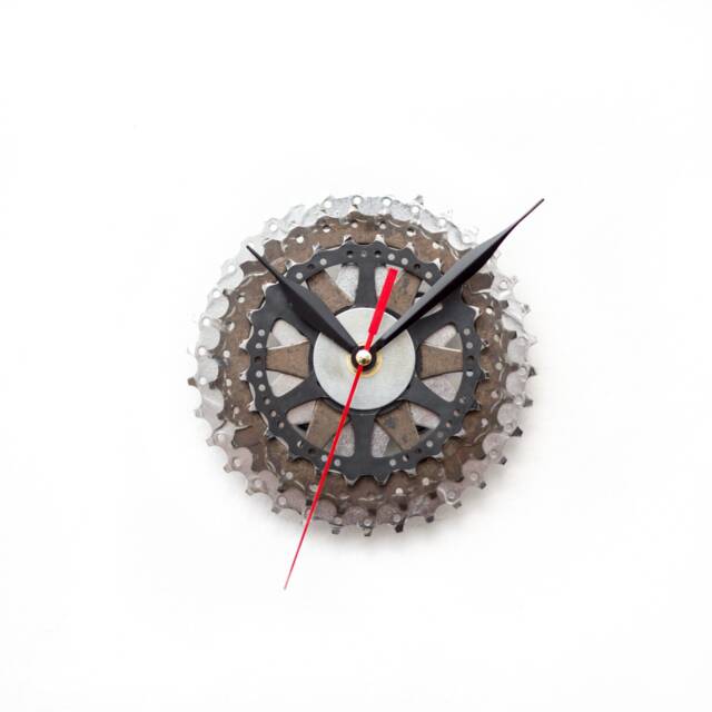 Bicycle Parts Wall Clock, Unique Gift Idea For Cyclist Boyfriend Husband Father Brother, Handmade Industrial Decor, Anniversary - image 1