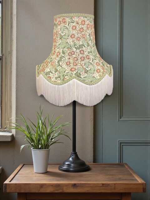 William Morris Sage Green Orchid Buttercup Lampshade Handmade Fringed Light Shade - image 1