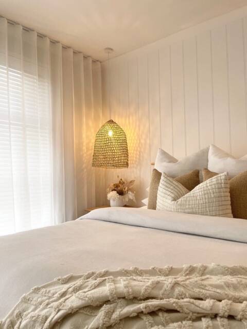 Palm Net Basket Pendant Light Shade - Bohemian Coastal Lighting - image 1