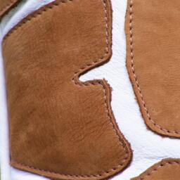 White Leather & Deer Tanned Suede Giraffe 1 Pillow - thumbnail 2