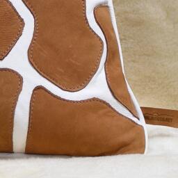 White Leather & Deer Tanned Suede Giraffe 1 Pillow - thumbnail 3