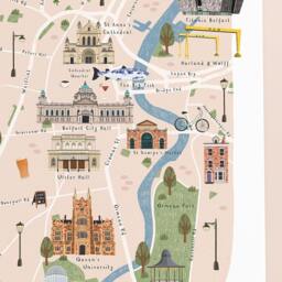 Belfast Map, Illustrated Map Of Belfast, Poster, Print, Art, Illustration, Gift, Travel - thumbnail 3