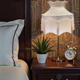 Bespoke Handmade Cora Dove Fabric Lamp Shades Downton Abbey Style, Coffee Tassels, Cream Bream & Fringe - thumbnail 3