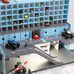 Handmade Wooden Toy Car Garage - 91 Display Playset - thumbnail 2