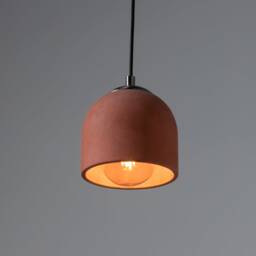 Terracotta Pendant Lamp, Stone Chandelier, Designer Hanging Lights, Scandinavian Design, Concrete Accessories - thumbnail 2