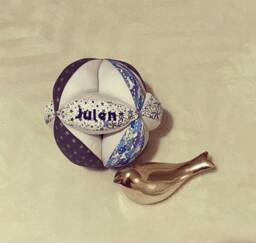 Montessori-style Grasping Ball With Bells in Liberty Adelajda & Cars - Personalizable Your Little One's First Name
