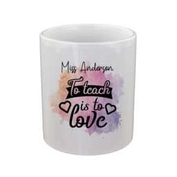 Personalised To Teach Is To Love Teacher Design Pencil Storage Ceramic Pot - thumbnail 2