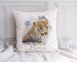 Leopard Cushion, Pillow, Safari Cushion, Gift, Gift For Him, Lover, Mum, Her