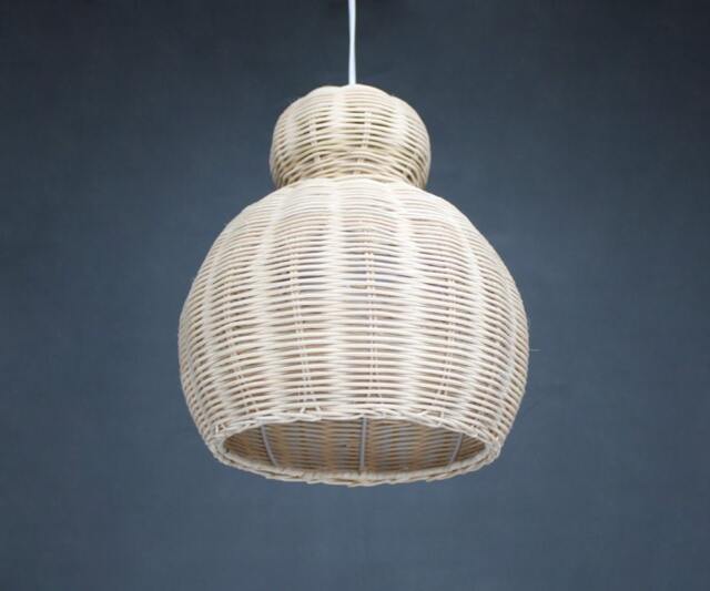 Handwoven Rattan Gourd Pendant Light, Bohemian Chandelier - image 1