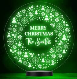 Christmas Icons Festive Wreath Family Colour Change Lamp Night Light - thumbnail 1
