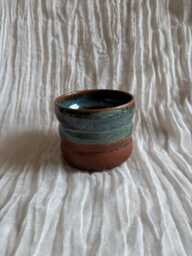 Earth Bubble Tumbler, Handmade Glazed Pot, 300Ml Vessel, Unique British Gift, Handcrafted Plant Whiskey Tumbler - thumbnail 1