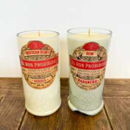 El Ron Prohibido Rum Bottle Candle - Spiced Orange Soy Wax - thumbnail 3