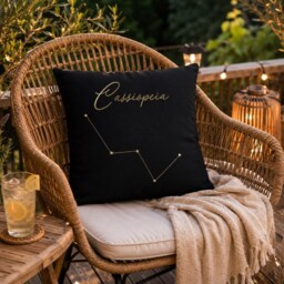 Cassiopeia Constellation Pillow, Zodiac Throw Astronomy Cushion, Star Map Decor, Astrology Gift, Celestial Home Decor - thumbnail 3