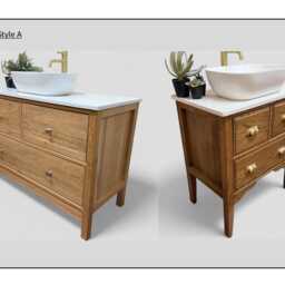 Ledbury - Solid Oak 3 Drawer Chest Handmade Bathroom Vanity Unit Classic Built Furniture - thumbnail 4