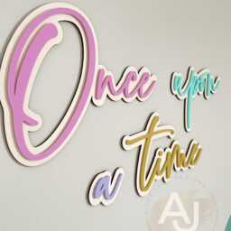 Once Upon A Time Wall Sign - Sweet Pastels Nursery Decor - thumbnail 2