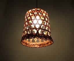 Woven Bamboo Basket Pendant Light - Bohemian Style