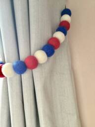Superhero Felt Ball Curtain Tie Back Captain America Theme