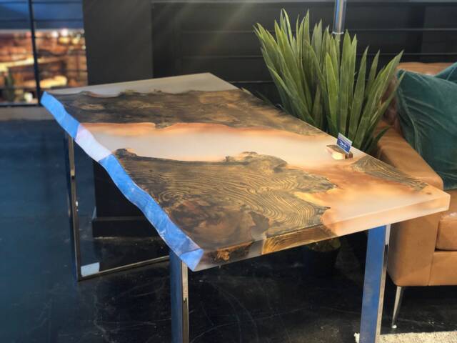 Black Ice Epoxy River Writing Desk - image 1