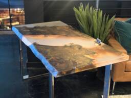 Black Ice Epoxy River Writing Desk - thumbnail 1