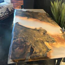 Black Ice Epoxy River Writing Desk - thumbnail 3