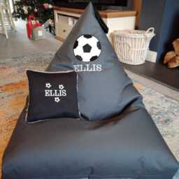 Football Bean Bag Personalised, Child's Handmade Furniture, Gift For Boys - thumbnail 4