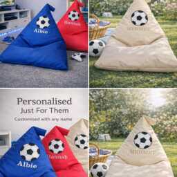 Football Bean Bag Personalised, Child's Handmade Furniture, Gift For Boys - thumbnail 2