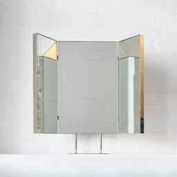 Triptych Countertop Mirror With Minimalist Nickel Plated Frame - thumbnail 1