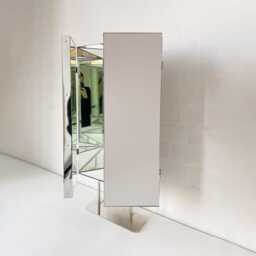 Triptych Countertop Mirror With Minimalist Nickel Plated Frame - thumbnail 3