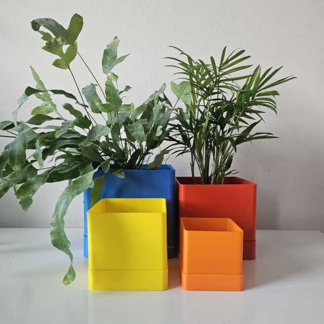 The Limoges Indoor Planters, Square Plant Pot With Drip Tray - image 1