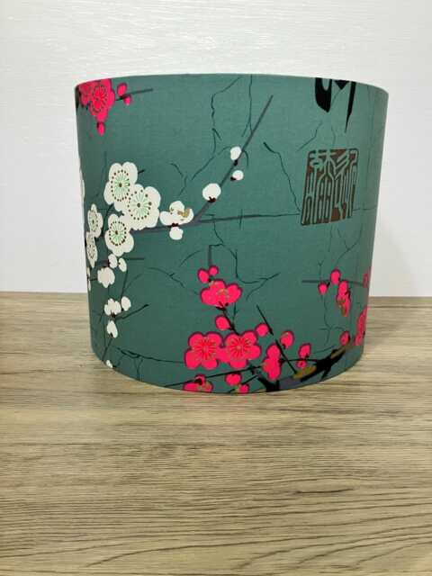 Sale Cherry Blossom Oriental Print Lampshade, With White Lining, 25cm Diameter, Lamp Or Ceiling Fitting