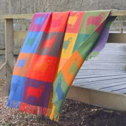 Check Sheep Wool Throw - Woven Blanket Made From Pure Colourful Plaid - thumbnail 1