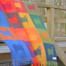 Check Sheep Wool Throw - Woven Blanket Made From Pure Colourful Plaid - thumbnail 3