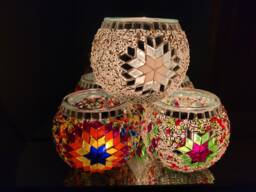 7 Variations Turkish Handmade Candle Holder, Mosaic Gift, Home Decor, Christmas Gift - thumbnail 1