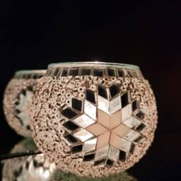 7 Variations Turkish Handmade Candle Holder, Mosaic Gift, Home Decor, Christmas Gift - thumbnail 4