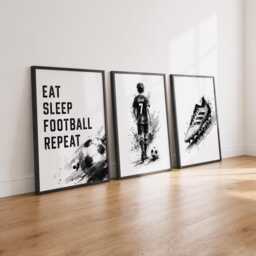 Custom Soccer Prints - Personalised Footballer Kids Bedroom Posters, Boys Football Wall Art
