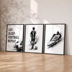 Custom Soccer Prints - Personalised Footballer Kids Bedroom Posters, Boys Football Wall Art - thumbnail 2