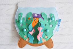 Felt Quiet Book Aquarium Magnetic Fishing Game, Sensory Travel Toy - thumbnail 1