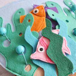 Felt Quiet Book Aquarium Magnetic Fishing Game, Sensory Travel Toy - thumbnail 2