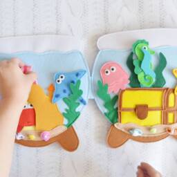 Felt Quiet Book Aquarium Magnetic Fishing Game, Sensory Travel Toy - thumbnail 4