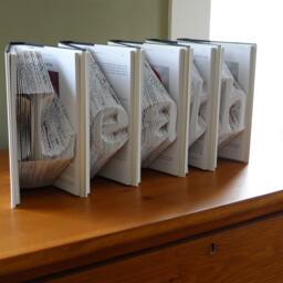 Folded Book Art - Monogram Unique Personalized Gift Your Name Here Birthday Altered Custom Made 5 Letters - thumbnail 4